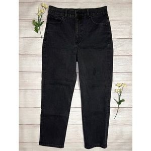 EXPRESS Super High Waisted Faded Black Mom Jeans